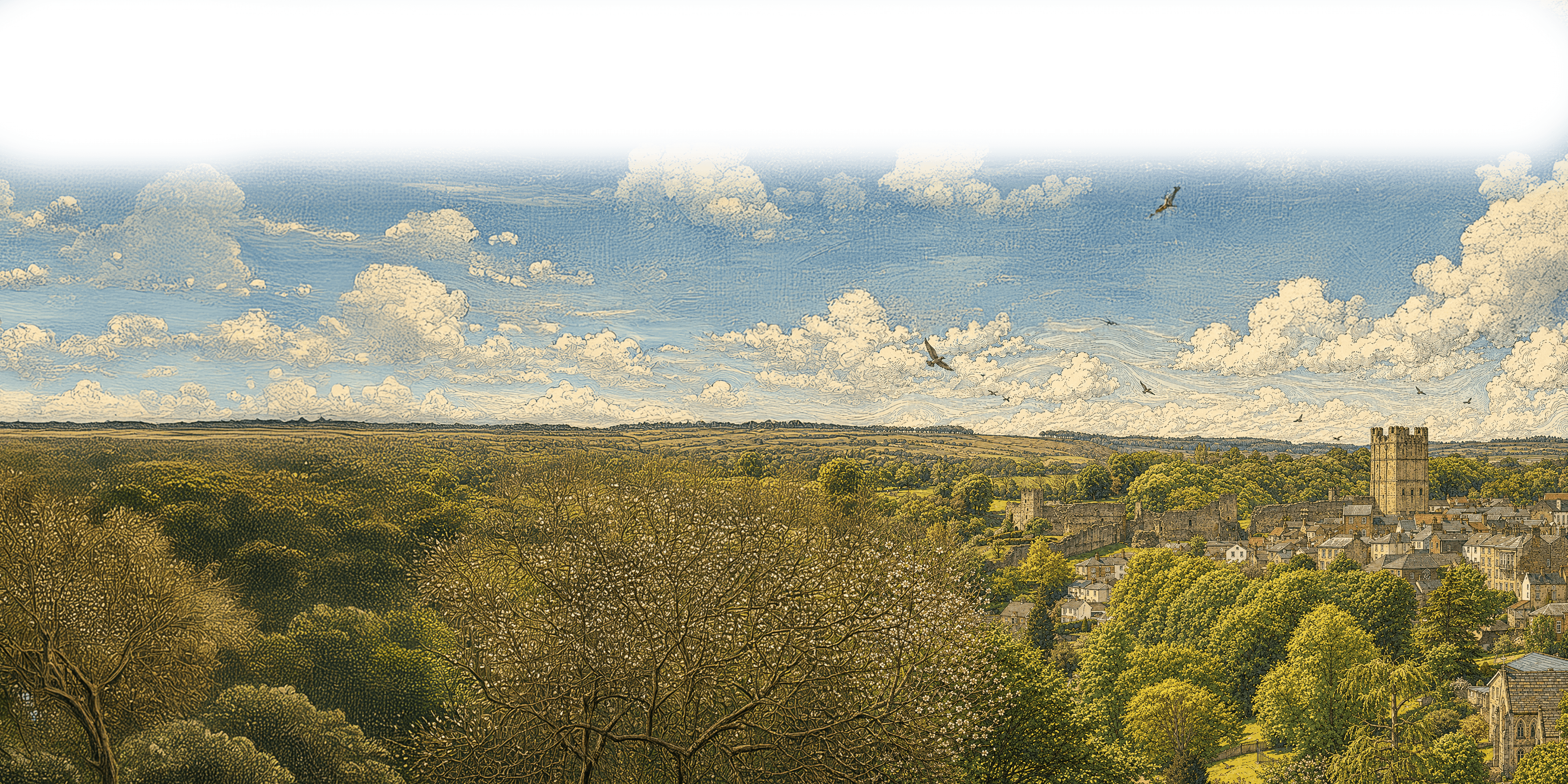 Richmond, North Yorkshire landscape panorama